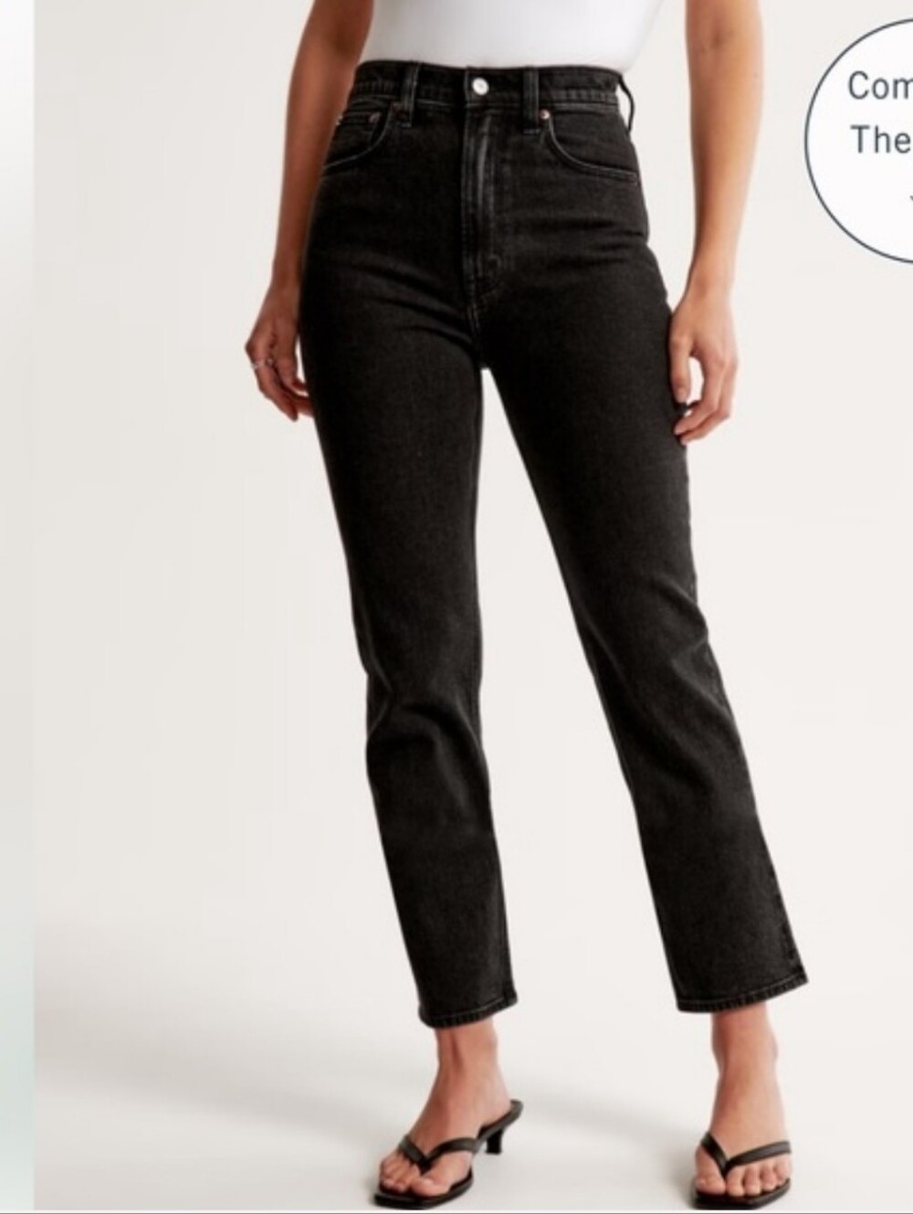 Abercrombie & Fitch The 90s Straight Ultra High-Rise Black Jeans